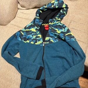 Nike Blue and Camouflage Kids Hoodie